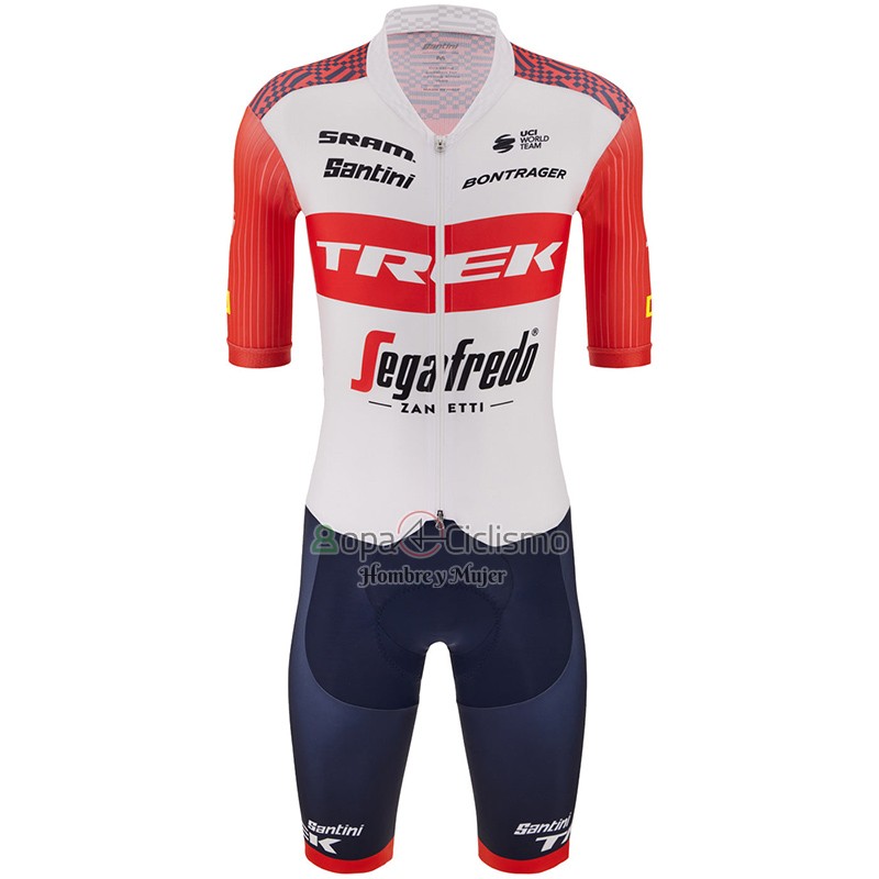 Trek Segafrojoo Ropa Ciclismo Culotte Corto 2023 Hombre Mangas Cortas Blanco
